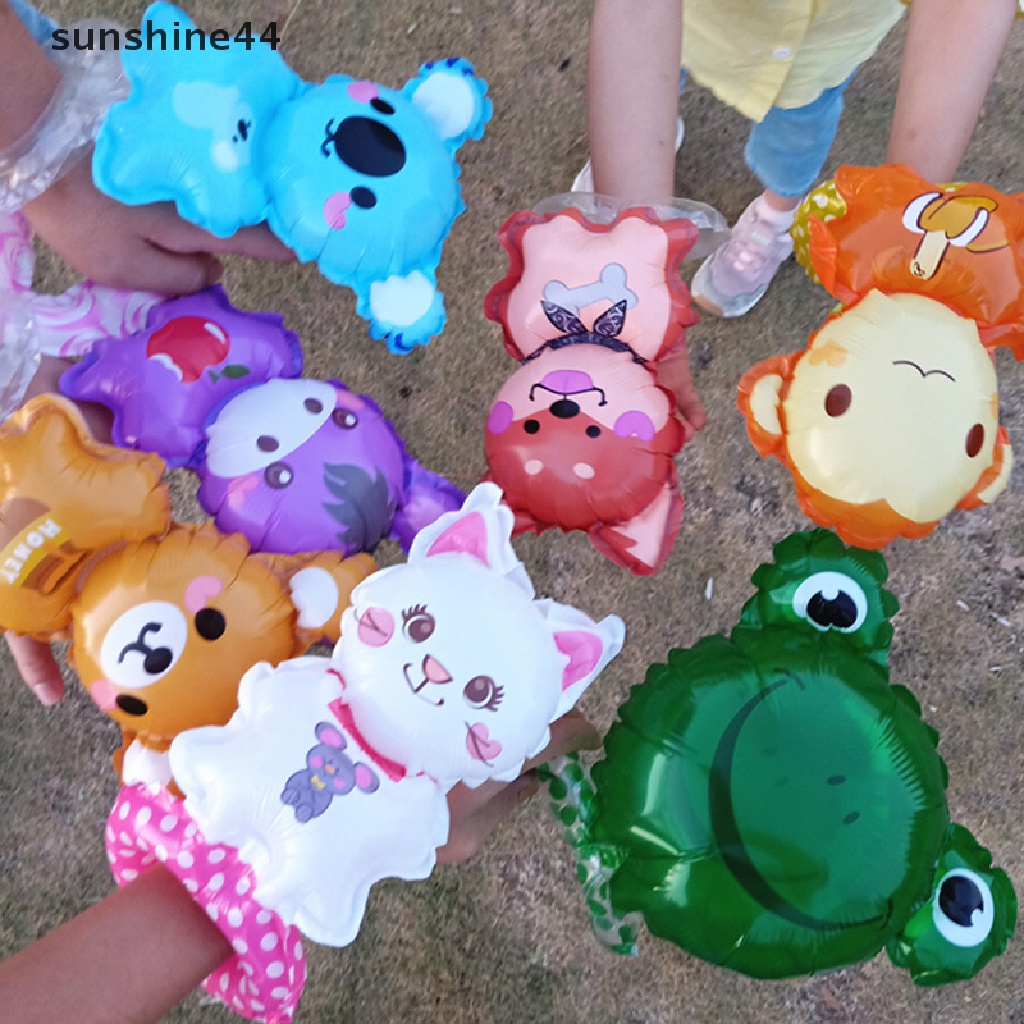 Sunshine 25pcs Lucu Hewan Tangan Memakai Balon Monyet Kelinci Domba Pergelangan Tangan Balon Pesta.