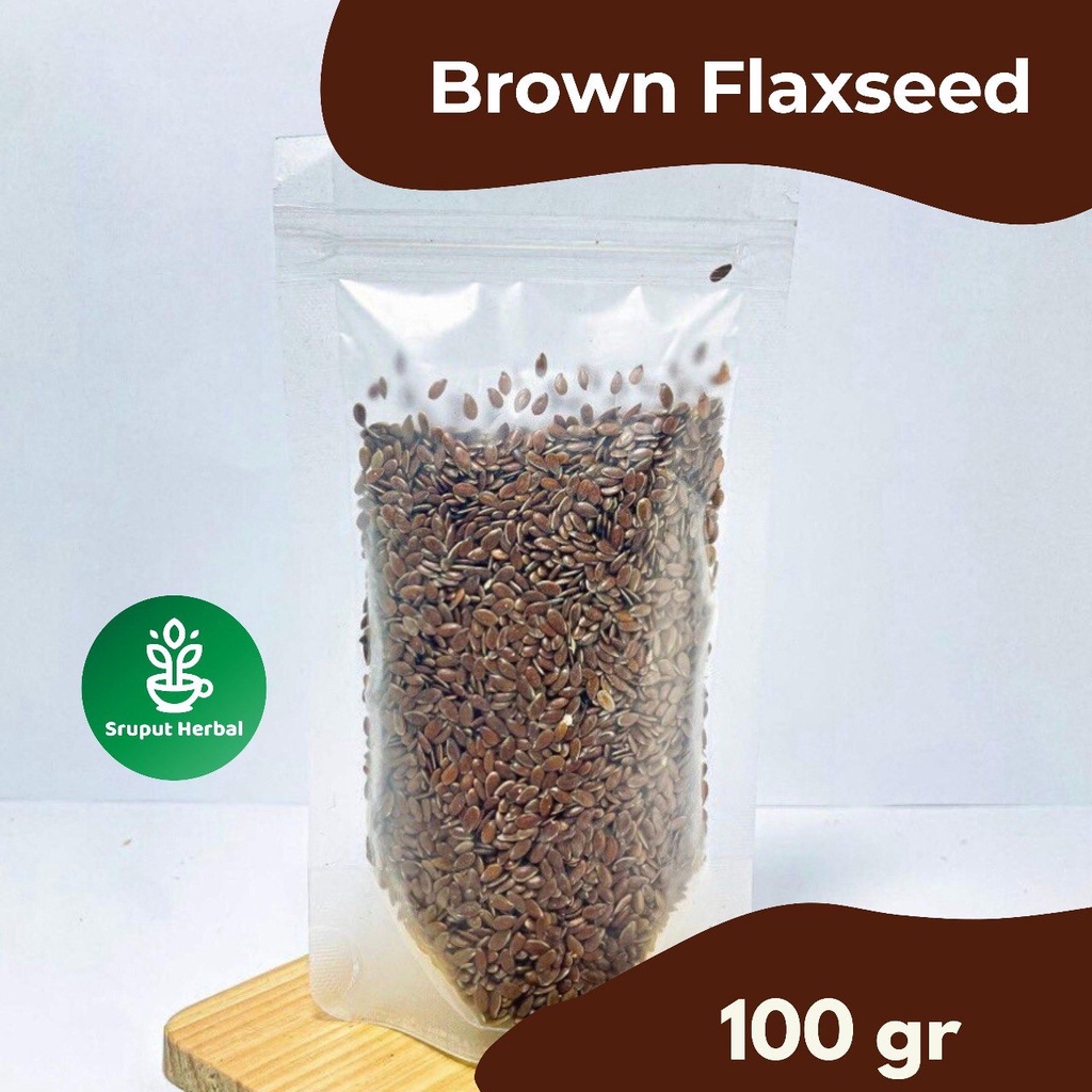 100g Brown Flaxseed Biji Rami Coklat Kualitas Premium Murah Sruput Herbal