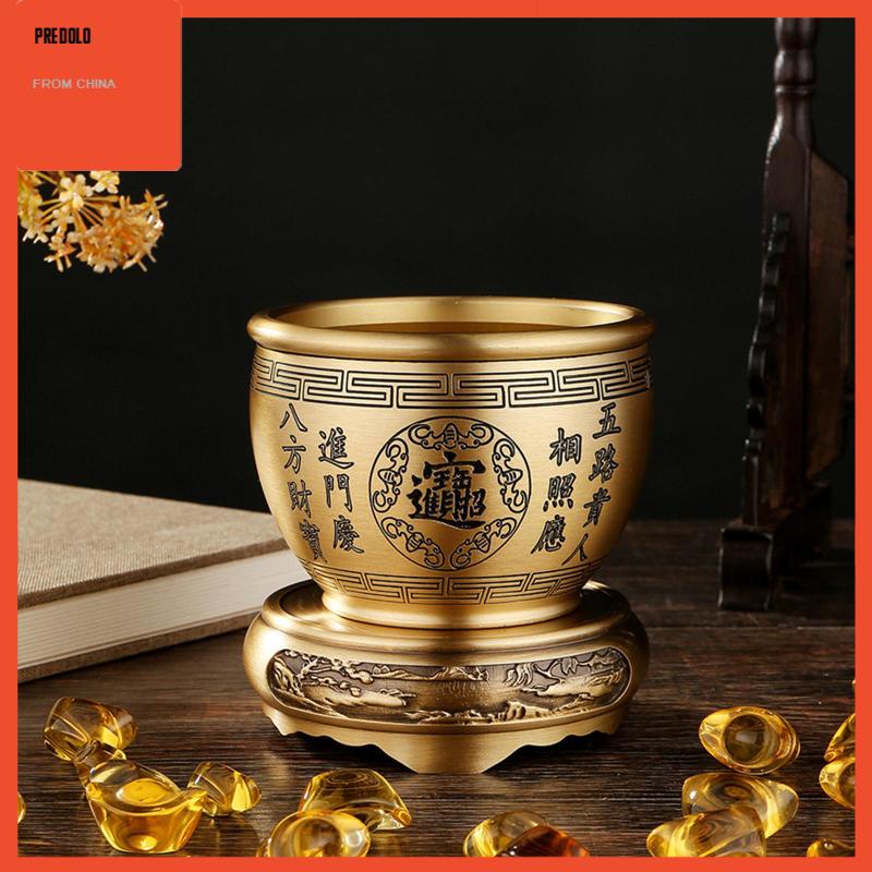 [Predolo] Patung Mangkok Feng Shui Kuningan Bai Fu Bowl Treasure Basin Untuk Dekorasi Kantor Hotel