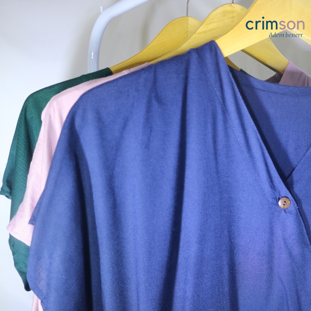 DASTER KIMONO ADEM MODEL KANCING CRIMSON