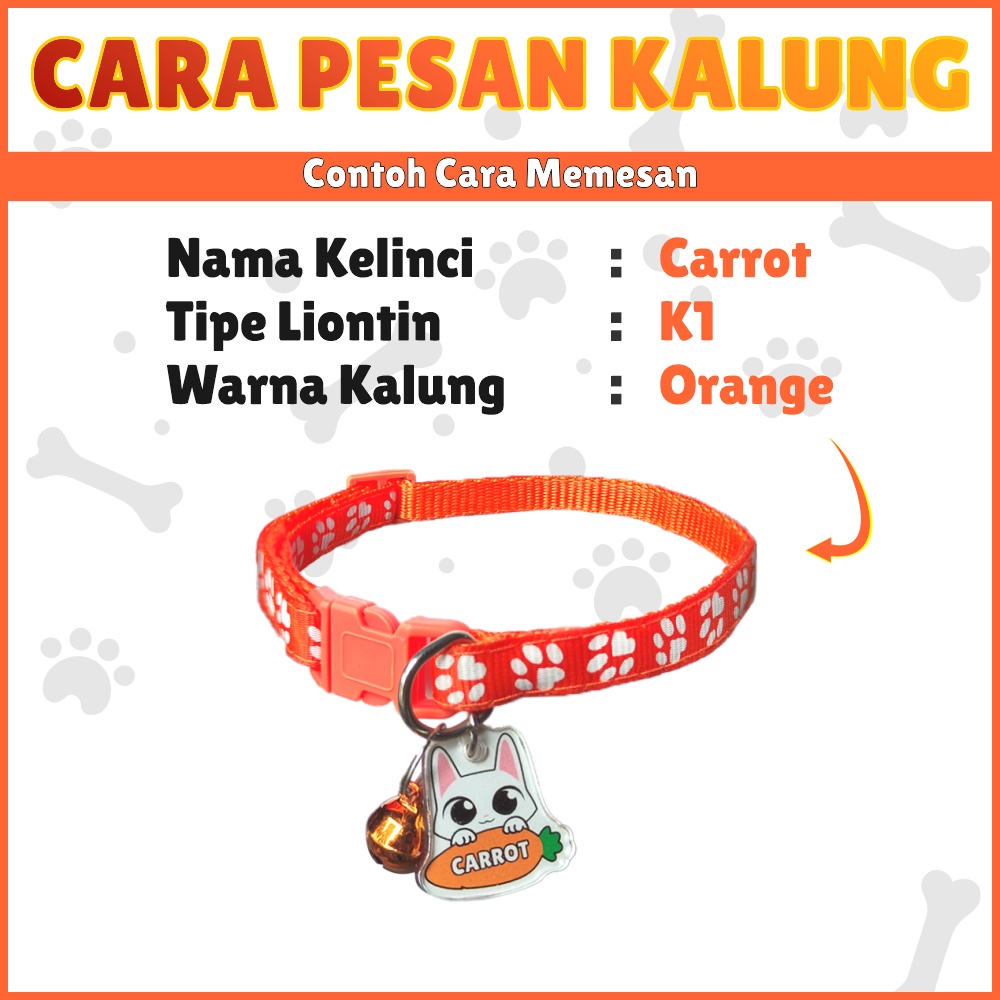 KALUNG LONCENG KELINCI BEBAS CUSTOM NAMA buat Adult Anak Liontin Bahan Bandul Akrilik Acrylic Rabbit