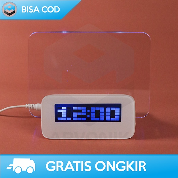 JAM ALARM MEMO BOARD ALARM CLOCK LCD DISPLAY MULTIFUNGSI DESAIN MODERN