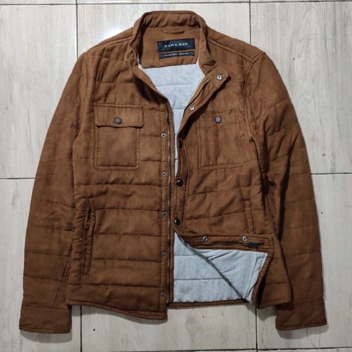 ZARA MAN SUEDE PUFFER JACKET ORIGINAL PRIA