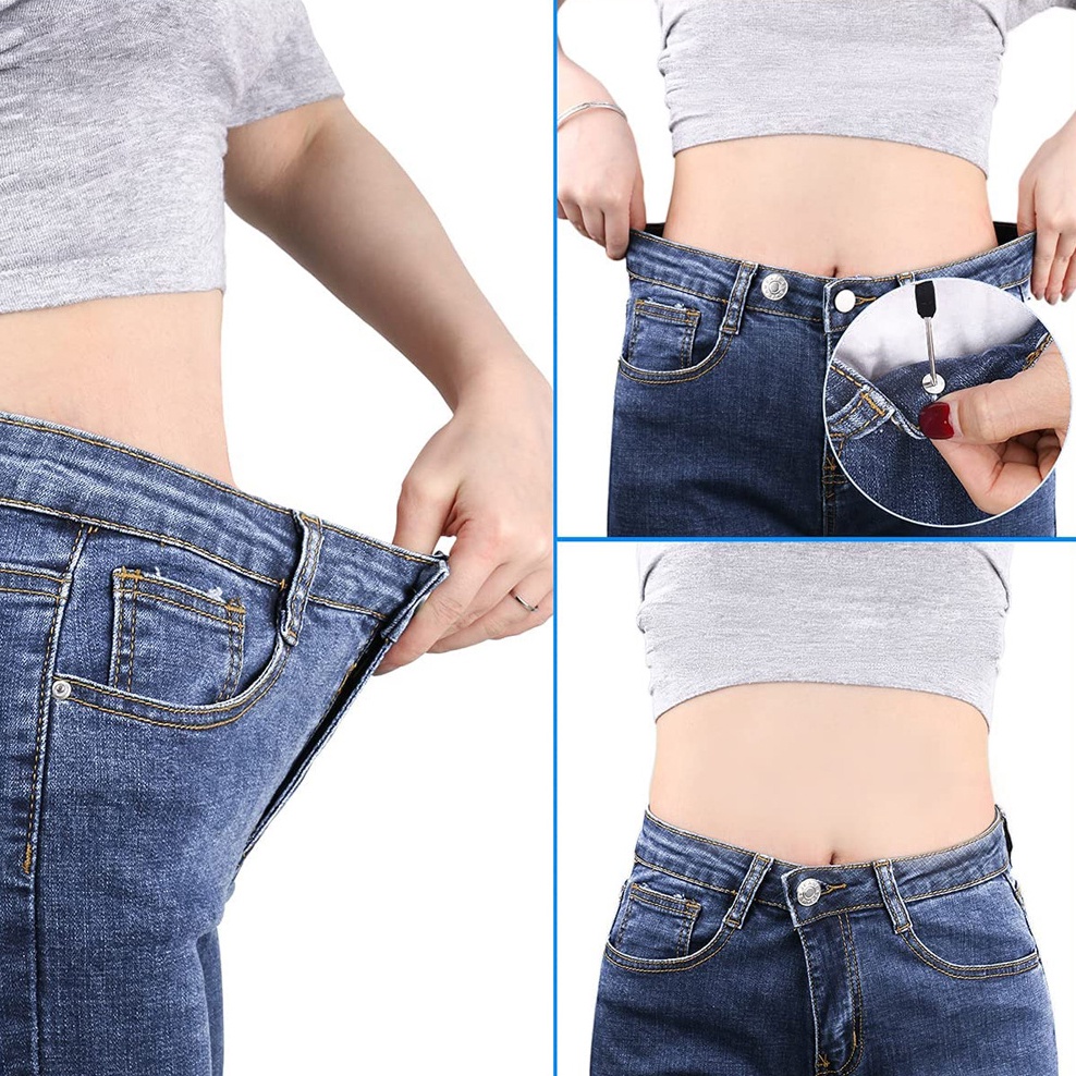 2pcs Gesper Penyesuaian Pinggang Celana/Gesper Pinggang Jeans Model Sekrup Dapat Dilepas Dengan Obeng Gratis