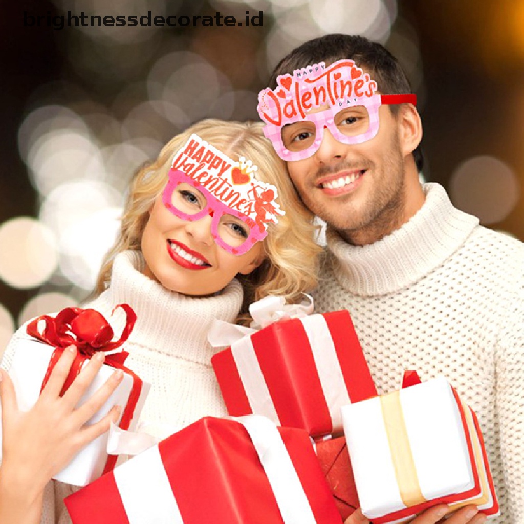 [Birth] Valene's Day Glasses Party Decoration Artikel Love Eyeglasses Frame Decoration Festival Party Properti Fotografi [ID]