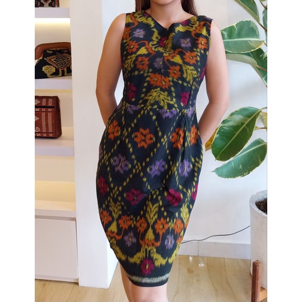 Dress wanita motif Endek bali /dress wanita