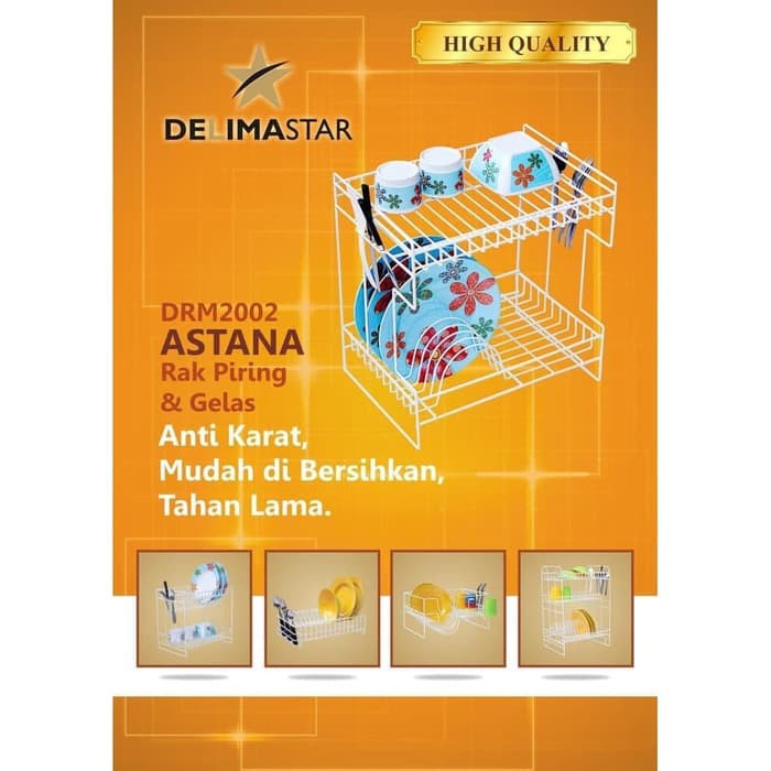 Rak Piring dan Gelas Dapur Astana DRM2002 Delimastar