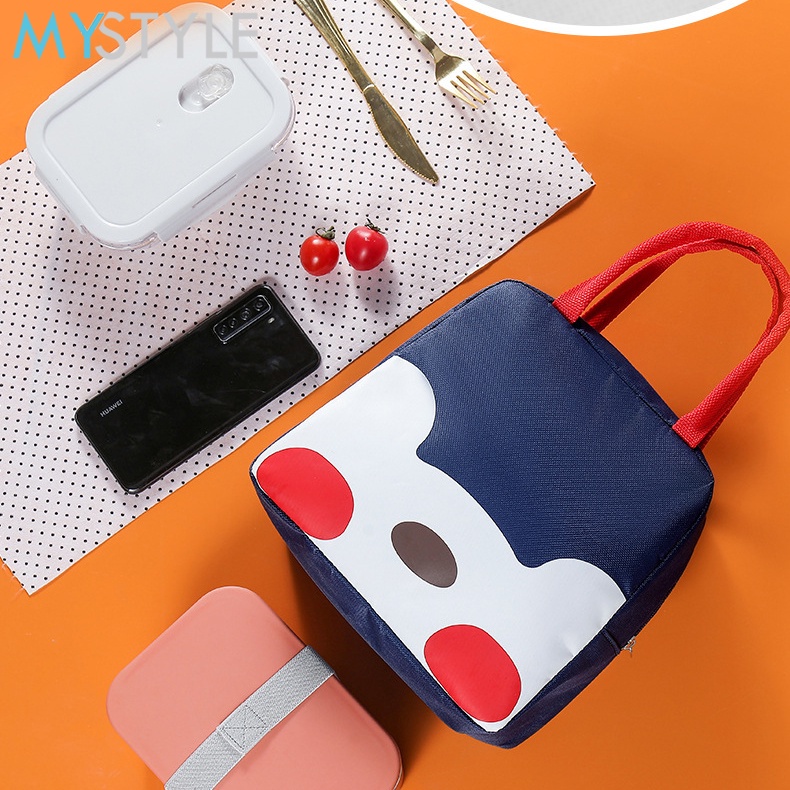 HAPPY TIME COOLER BAG ZIPPER HEWAN ANIMALS MOTIF HEWAN PINGUIN BEAR TEMPAT MAKAN TAS BEKAL LUCU