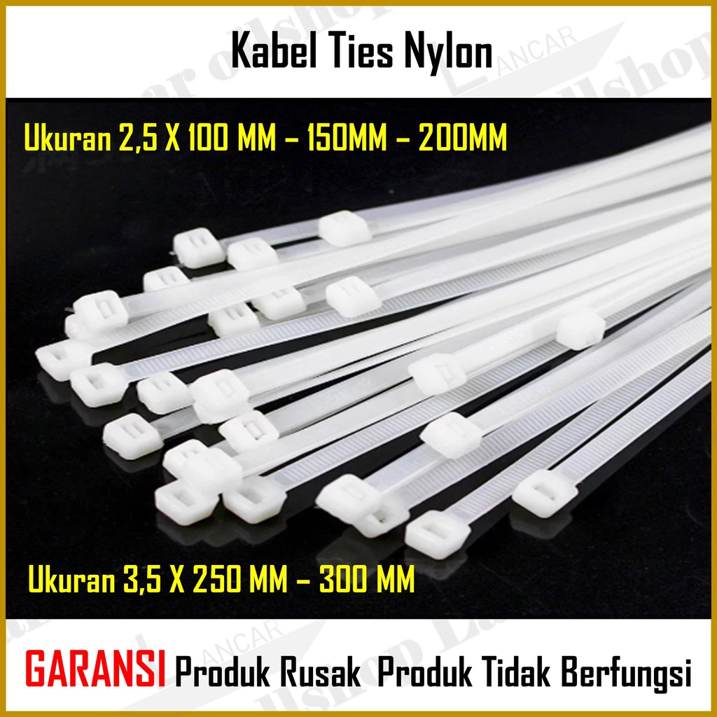 Kabel Tie Tis Ties 10 Cm 15 Cm 20 Cm 25 Cm 30 CM / Cable Tie Serut Pengikat Kabel Listrik 1 Pack Isi 100pcs