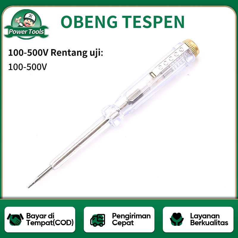 ISKU Test Pen/Tespen 100-500 VAC 14cm Plastik ABS Tester Mudah Dibawa