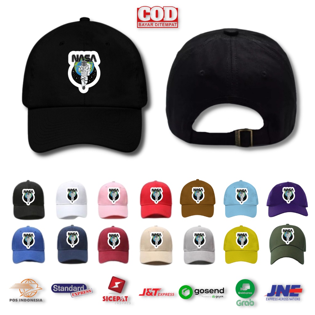 Topi Baseball Cap Pria Wanita Dewasa Distro Nasa Terbaru Tali Ring Besi