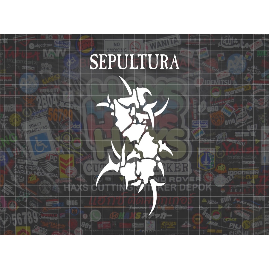 Cutting Sticker Sepultura Ukuran 10 Cm Untuk Motor Mobil