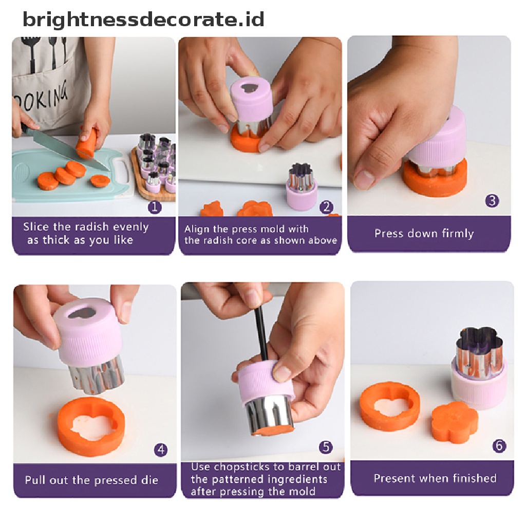 [Birth] Pemotong Sayuran Gagang Plastik Pink Stainless Buah Cutg Die Alat Dapur [ID]