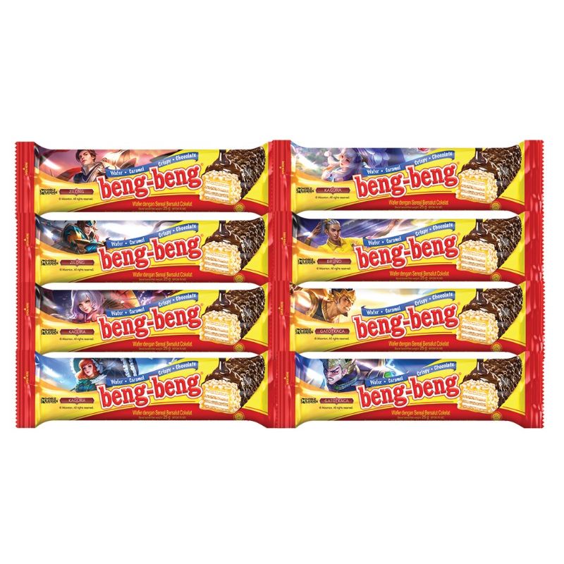 

QH Beng Beng BOX BengBeng Reguler Extra Chocolate & Caramel Crispy Wafer beng-beng Netto isi 17pcs X