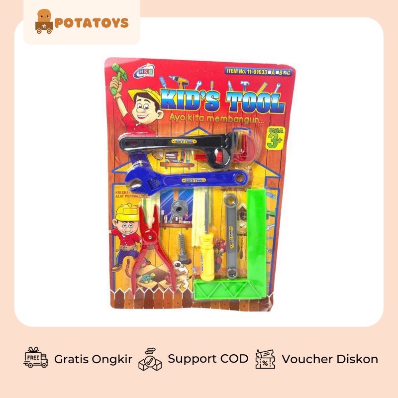 [ Potatoys ] Kids Tool Set / Mainan Anak Tools Set / Alat Pertukangan Mainan Perkakas