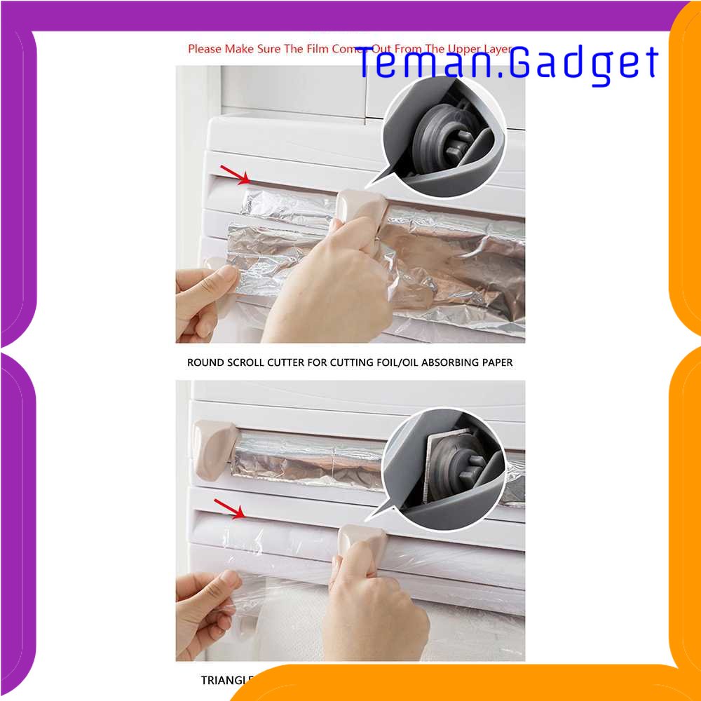 TG - DPR ADOREHOUSE Rak Organizer Tisu Tin Foil Food Wrap Cutter Storage - R60V
