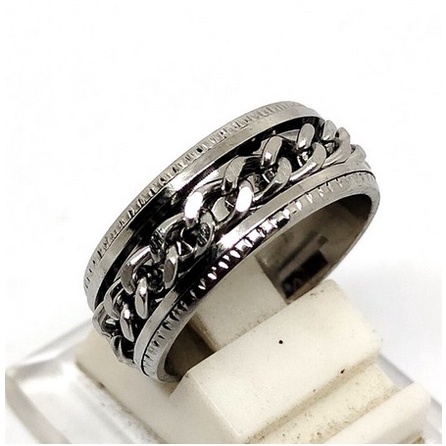 Cincin Titanium Pria Model Rantai