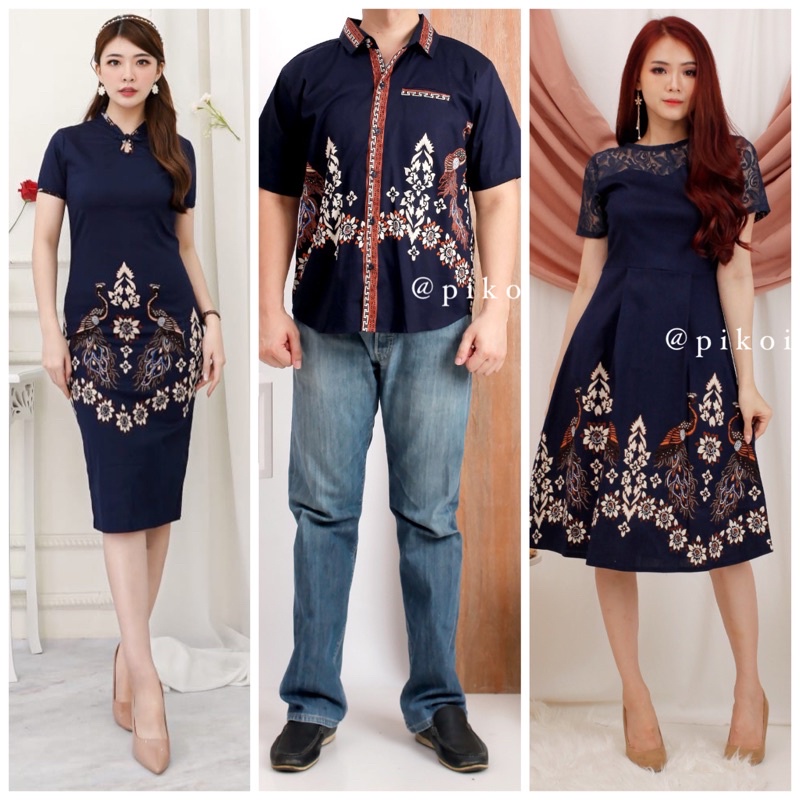 Dress Cheongsam Couple Batik Merah Imlek CNY / Dress Congsam Qipao Sincia Katun Stretch / 2656