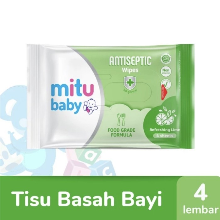 MITU Wet Tissue Tisu Basah Bayi Antiseptics Fresh &amp; Clean 4 S