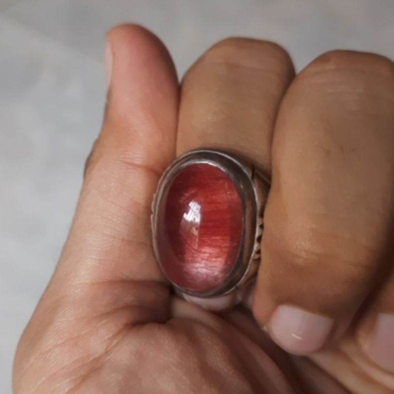 batu kecubung serat merah kecubung rambut merah natural