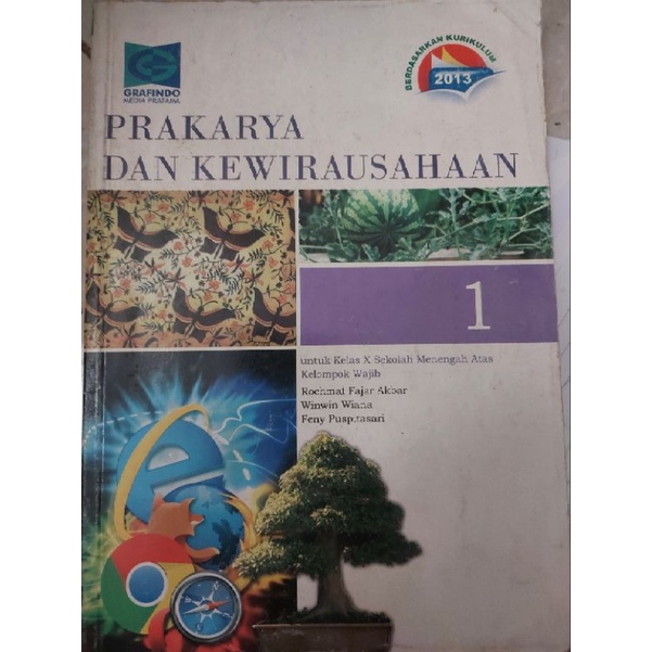 Buku Prakarya Dan Kewirausahaan 1Untuk SMA kelas X 10
Kurikulum 2013
Penerbit Grafindo