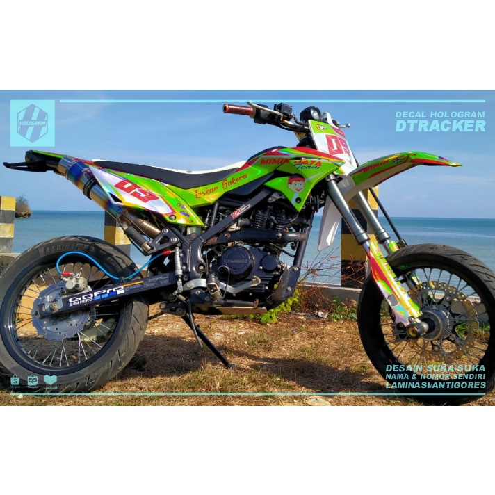 DECAL HOLOGRAM DTRACKER (003) DEKAL STIKER PELANGI STICKER BUNGLON DTX 150 SE 2016 2017 2018 2019 20