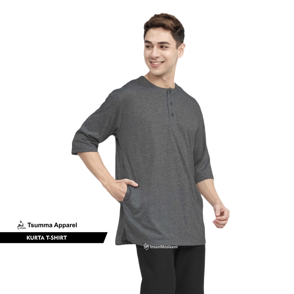 Baju Koko Kaos Kurta Pakistan Lengan 3/4 Bahan adem