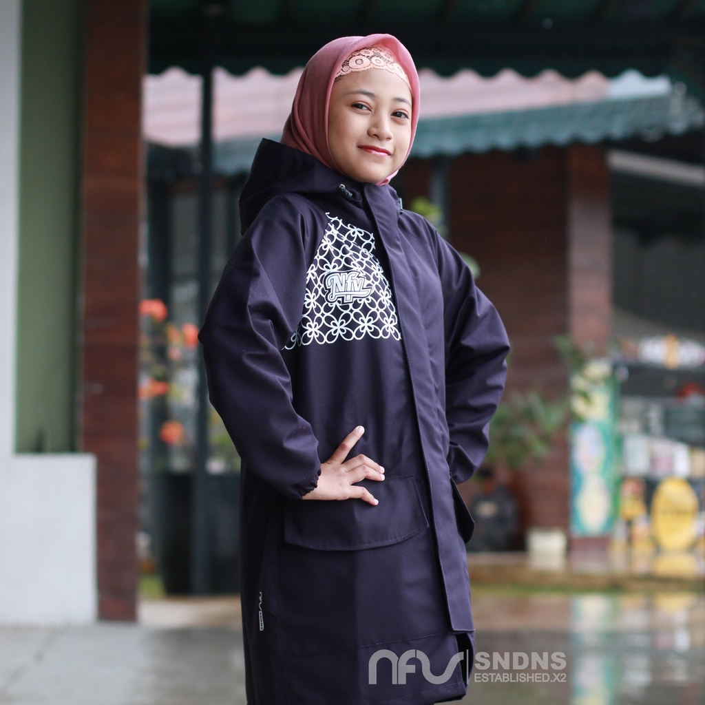 Jas Hujan Setelan Anak Perempuan Hijab SPECIAL BATIK MODEREN setengah