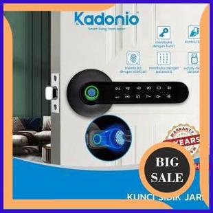 tools Kadonio kunci Pintu digital sidik jari password dan App kontrol Smart Handle Door Lock Home Fi