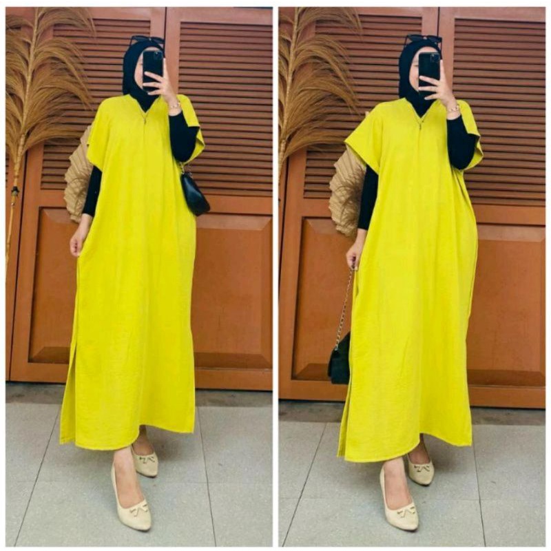 Long Dress Square Cringkle Airflow | Gamis Crinkle Atasan Muslimah-5
