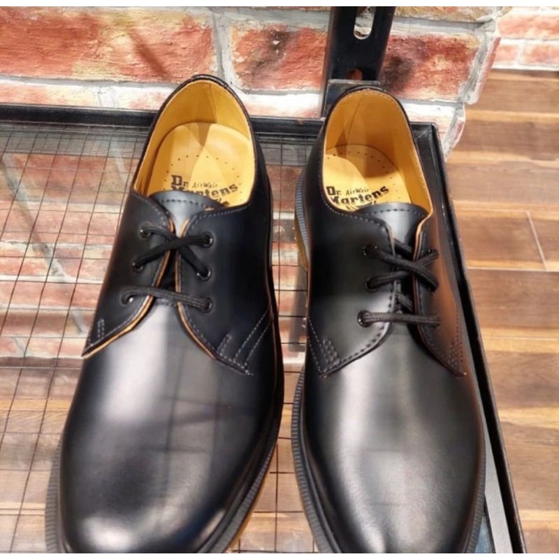 DOCMART DR MARTENS 1461 PW SMOOTH LEATHER PLAIN BLACK NEW ORIGINAL