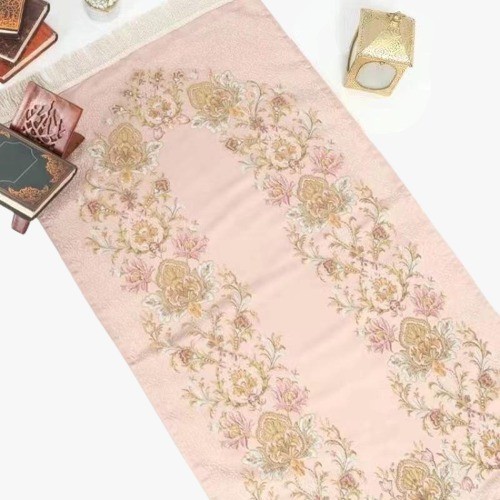 Alas Sholat Sajadah Turki Sajadah Turkey Bahan Satin Premium Import Fashion Muslim - pastel pink (U4