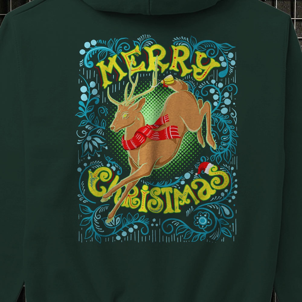 FORTGLASS CHRISTMAS DEER Outerwear Unisex Hoodie Sablon Pria Premium Jaket Pria Jumper Hoodie