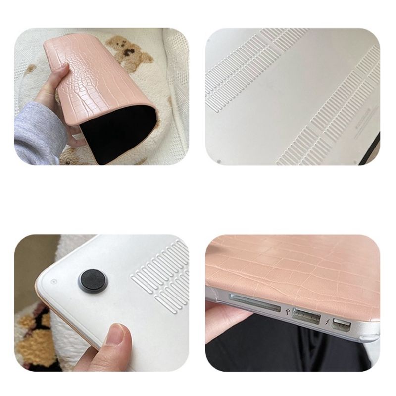 Macbook Case Air M1 M2 Pro 13 Inch Retina Leather Crocodile Pattern Concept Hard Case Premium Quality For Mac Book Air 2017