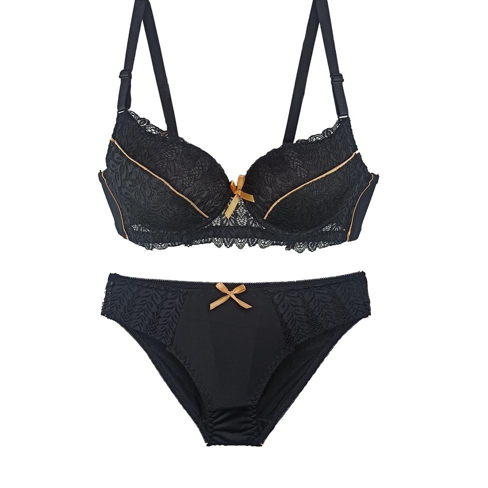 {JEN.25Ja23a} NAURA BRA / BH SET + CD rubynoir cup 34B-38B kawat