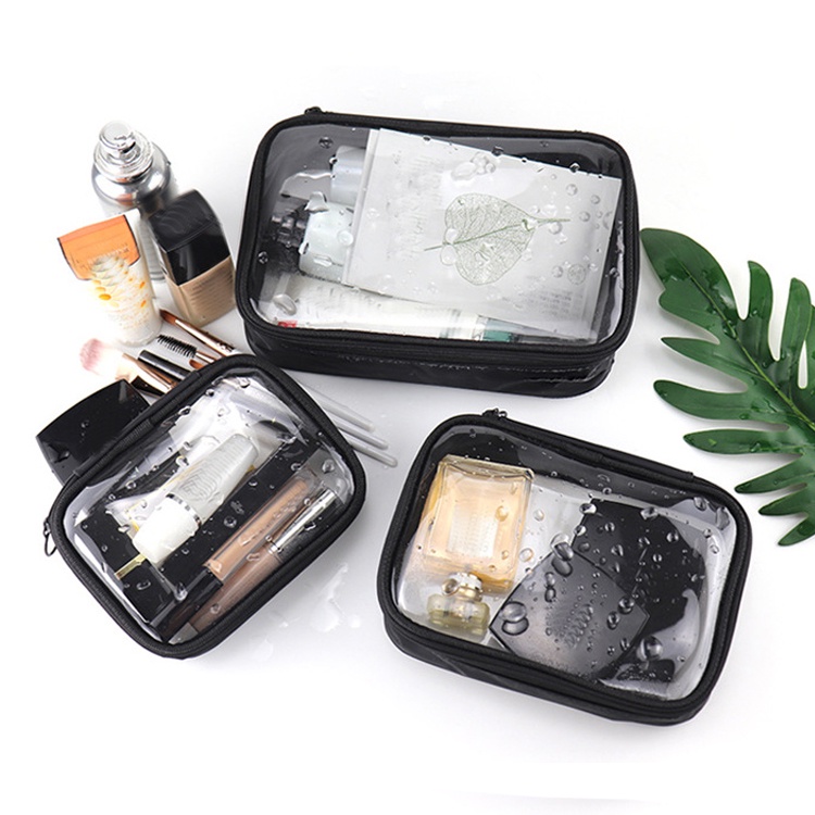 [100%ORIGINAL] Tas Pouch Kosmetik Polos Transparan Anti Air / Tempat Make Up / Pouch Kosmetik Transparan