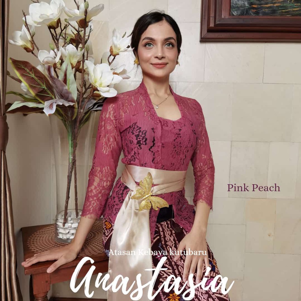 Baju Kebaya Brokat SETELAN Kebaya Bali Anastasia dan Rok kamen Stretch Batik Panjang Kebaya Bali mod