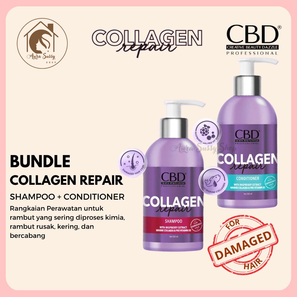CBD Collagen Repair Bundle Shampoo + Conditioner