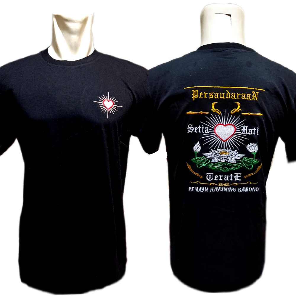 Kaos PSHT Bordir Terbaru Katun HNF Motif Lambang Hati Bersinar - Baju SH Terate Keren Murah