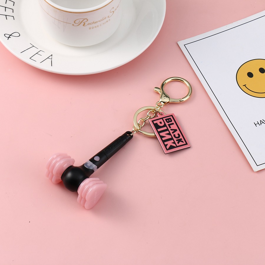 black pink Emergency light keychain with electronic light pendant Jisoo Jennie Rose Lisa Blink BP