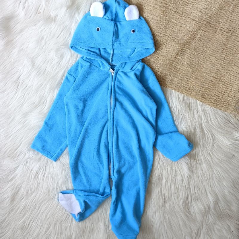 jaket jumper sleepsuit bayi bulu emen tebal 0-12 bulan