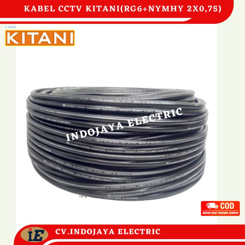 Kabel CCTV Kitani RG6+Nymhy 2x0,75 kabel cctv untuk pemasangan indoor dan out door