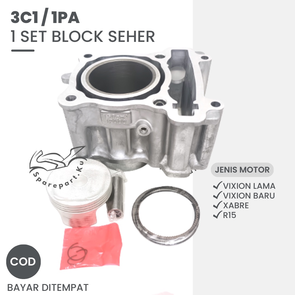 (GROSIR) KOMPLIT BLOK SEHER VIXION OLD YAMAHA VIXION NEW XABRE R15 / PISTON KIT / BLOCK SET SILIDEND