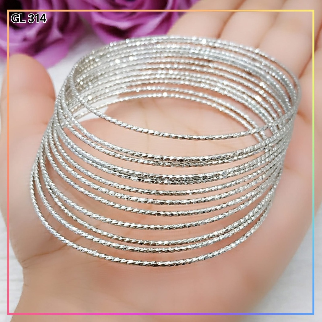 Gelang xuping gelang dewasa keroncong tipis silver perhiasan lapis emas GL 314