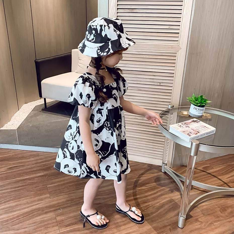 Dress Anak Perempuan DENGAN TOPI Cuty Panda