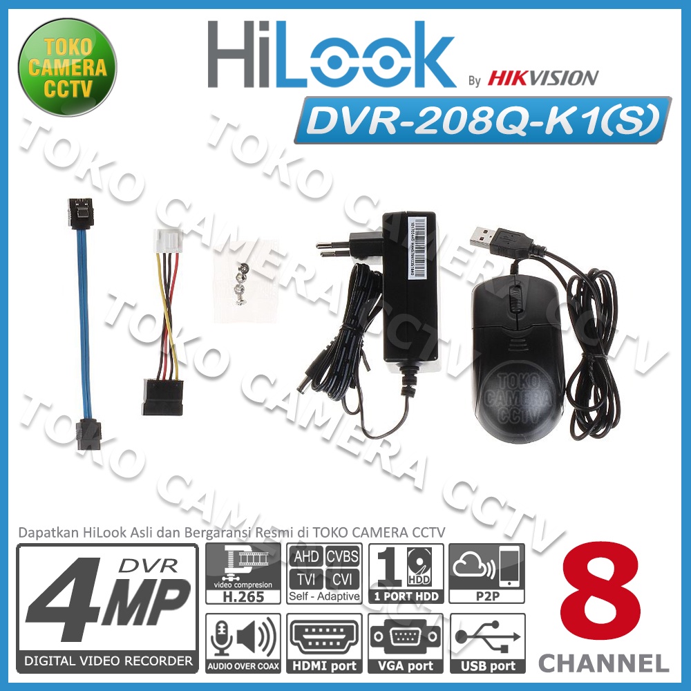 DVR HILOOK 8 CHANNEL 208Q M1