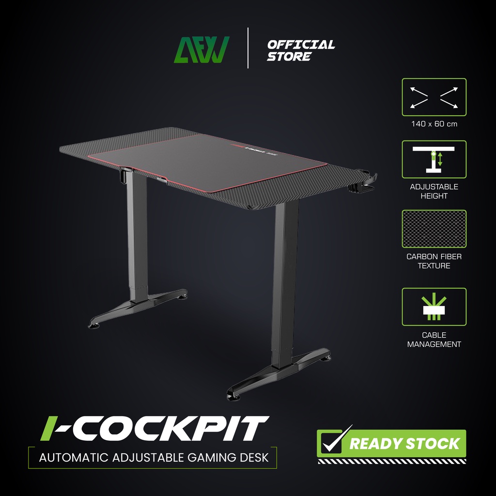 iCockpit Meja Kerja Gaming Elektrik Otomatis Adjustable Standing Desk ALL FOR WORK