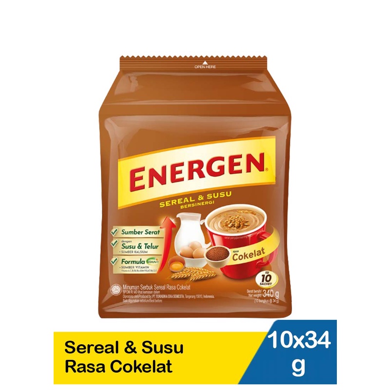 

Energen Sereal & Susu Cokelat 10 x 34 Gram