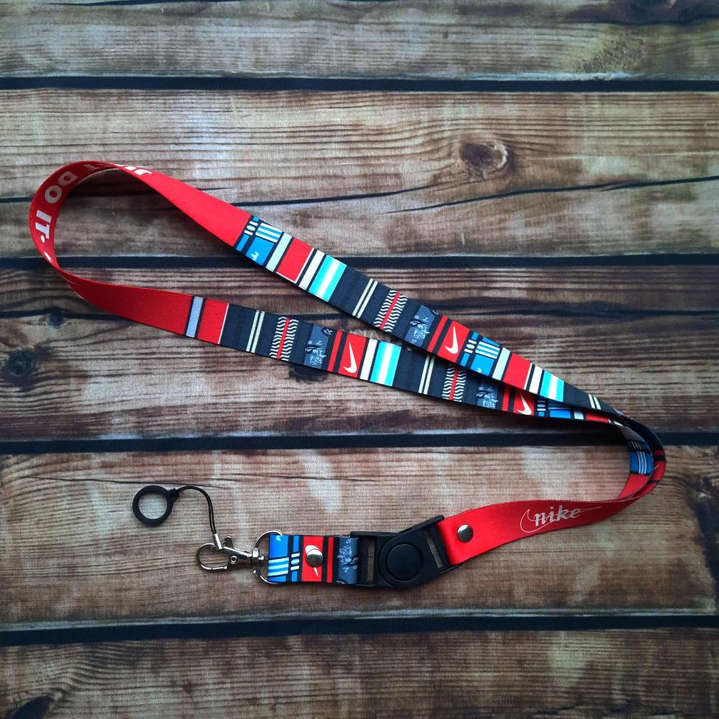 

ZHSZ7 Lanyard printing NIKE Gantungan ID card plus karet 13mm Readystock (ﾉ^