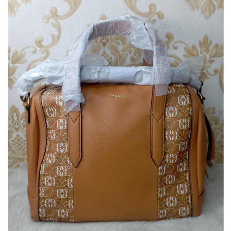 Sydney Satchel Floral Tan